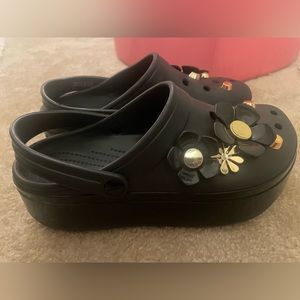 Black Platform Crocs